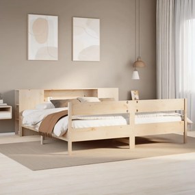 Cama com estante sem colchão 200x200 cm pinho maciço