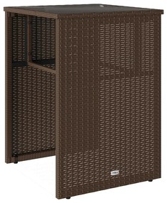 3 pcs conjunto bistrô com almofadões vime PE castanho