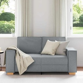 Sofá de 2 lugares cinza claro 120 cm tecido