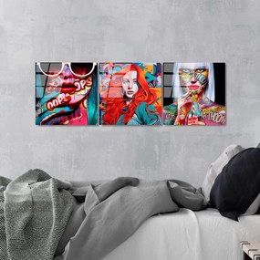 Conjunto de Quadros Decorativos em Vidro Temperado UV-858 – Multicolor