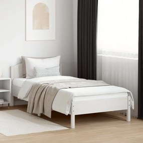 Cama sem colchão 100x200 cm madeira de pinho maciça branco