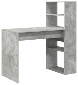 Secretária com Armazenamento Cinzento de Concreto 113x54x120 cm Madeir