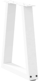 Mesa de jantar pernas 2pcs forma de V 38x(42-43,3)cm aço branco