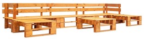 vidaXL Sofás paletes jardim 6 pcs madeira castanho mel