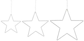 Conjunto de 3 decorações de parede com LED em forma de estrela KUNNARI Beliani