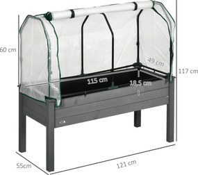 Floreira elevada com lona Floreira elevada para horta com 104 L de capacidade 121 x 55 x 117 cm, com orifícios de drenagem e tecido não tecido