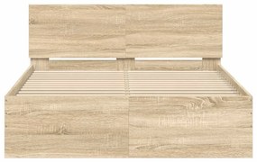 Estrutura de cama com cabeceira 120x190 cm carvalho sonoma