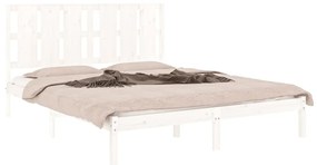 Estrutura de cama king 150x200 cm madeira maciça branco