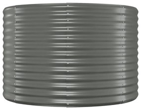 Canteiro elevado jardim 322x100x68 aço revestido a pó cinzento