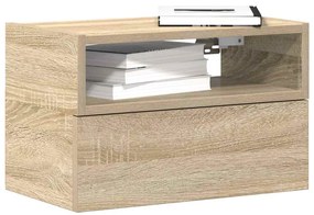 Mesas de cabeceira de parede 2 pcs 45x26x28,5cm carvalho sonoma