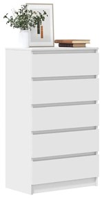 Armário de gavetas 60x36x103 cm derivados de madeira branco