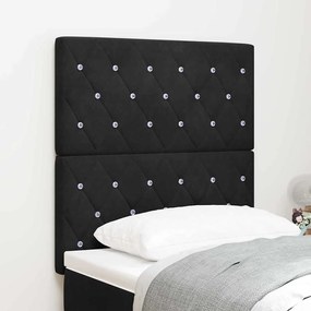 vidaXL Cabeceira LED preta, 80 cm, em veludo