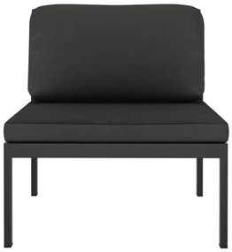 9 pcs conjunto lounge jardim com almofadões alumínio antracite
