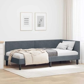 vidaXL Estrutura de Cama de Canto Cinza Escuro 80 cm x 200 cm