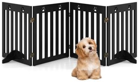 Portão dobrável para animais de estimação com 4 painéis - Branco