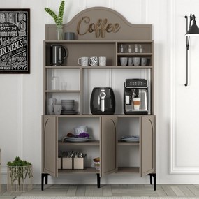 Armário de Cozinha/Sala "Caffè" - Atlas e Preto - 120x202x35cm - Desig