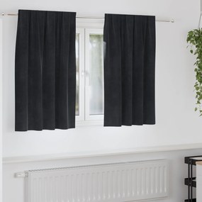 Cortinas Blackout vidaXL com fita superior 2 pcs Veludo Preto
