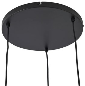 Candeeiro suspenso Hotel Chic preto com dourado e vidro verde 3-luzes - Zuzanna