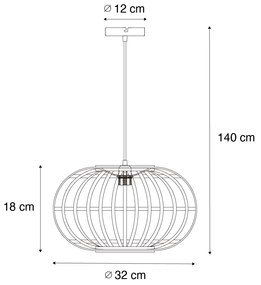 Candeeiro suspenso oriental bambu 32 cm - Amira Oriental