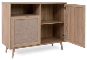 Finori Aparador Bali 01A de 101 cm - Carvalho Sonoma e Efeito de Cana