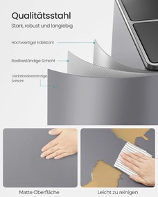 Caixote do lixo com 2 compartimentos e tampa articulada 2 x 30 litros cinzento ardósia