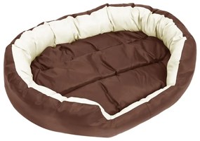 Almofadão p/ cães reversível lavável 110x80x23cm castanho/creme