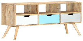 Móvel de TV 110x35x48 cm madeira de mangueira maciça