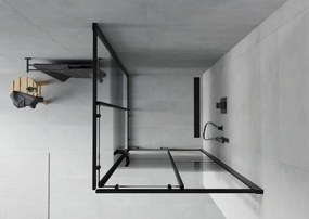 Mexen Rio cabine de duche quadrada 80 x 80 cm, faixas pretas, preta - 860-080-080-70-20