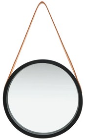 Espelho de parede com alça 40 cm preto
