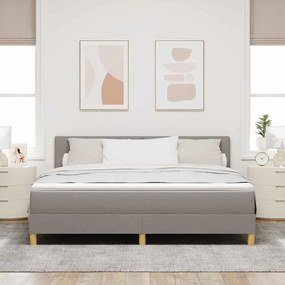 vidaXL Cama Box com colchão Cinzento-acastanhado 180 x 200 cm tecido