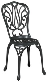 Conjunto de Jardim bistrô de 3 Peças vidaXL Preto em Alumínio Fundido
