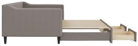 Sofá-cama c/ gavetão/gavetas 90x200 cm tecido cinza-acastanhado