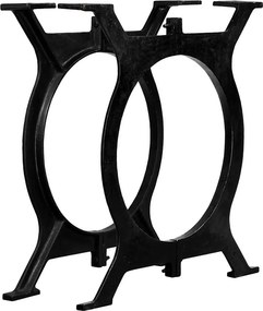 Pernas p/ mesa de jantar 2 pcs estrutura em O ferro fundido