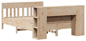 Cama com estante sem colchão 135x190 cm pinho maciço