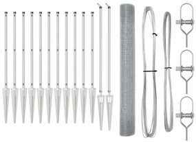 Cerca de Arame Welded com 13 Postes de Espeto 1.2x25 m Aço Galvanizado