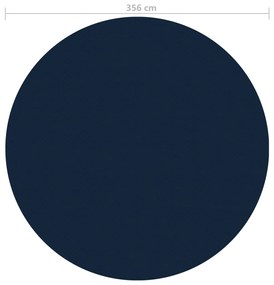 Película p/ piscina PE solar flutuante 356 cm preto e azul