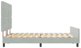 Cama vidaXL Cinza Claro 140x190 cm em Veludo