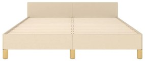 Estrutura de cama sem colchão 140x200 cm tecido cor creme