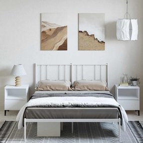 Estrutura de cama com cabeceira 135x190 cm metal branco