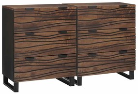 vidaXL Aparadores com gaveta 2 pcs Castanho 60 x 33.5 x 75 cm