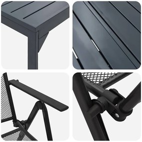 Conjunto de Jantar para Jardim 7 pcs Antracite Tamanho padrão