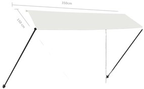 Toldo retrátil com LED 350x150 cm creme