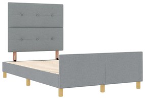 Estrutura de Cama Cinza Claro 120x200 cm Tecido