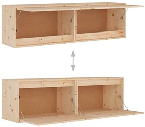 Armários de parede 2 pcs 60x30x35 cm madeira de pinho maciça