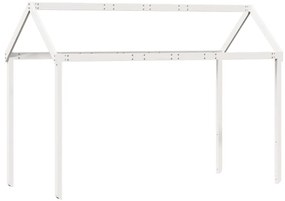 Cama alta com telhado 75x190 cm pinho maciço branco