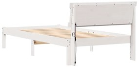 Estrutura da Cama Branco 80 x 200 cm Madeira de Pinheiro