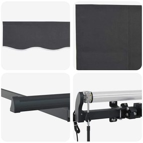 Toldo Retrátil Manual Antracite 400x200 cm 400 x 200 cm 4 x 2 m