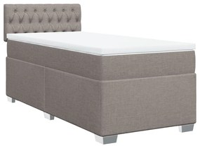 Cama com molas/colchão 80x200 cm tecido castanho-acinzentado