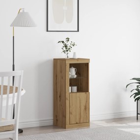 Sideboard vidaXL com Luzes LED Carvalho Artesanal 41x37x100 cm