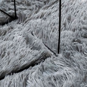 Tapete shaggy de pelo alto NAVARRA 60x100cm cinzento prateado